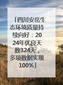 四川安岳生态环境质量持续向好：2024年优良天数324天，多项数据实现100%