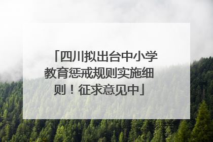 四川拟出台中小学教育惩戒规则实施细则！征求意见中