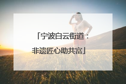 宁波白云街道：非遗匠心助共富