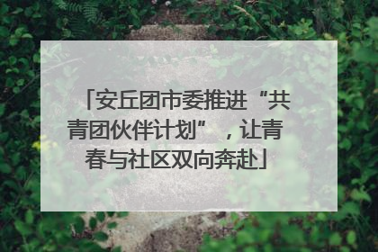 安丘团市委推进“共青团伙伴计划”，让青春与社区双向奔赴