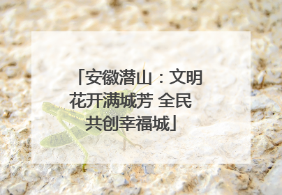 安徽潜山：文明花开满城芳 全民共创幸福城