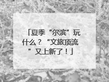 夏季“尔滨”玩什么？“文旅顶流”又上新了！
