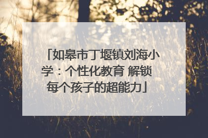 如皋市丁堰镇刘海小学：个性化教育 解锁每个孩子的超能力