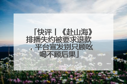 快评丨《赴山海》排播失约被要求退款，平台宣发别只顾吆喝不顾后果