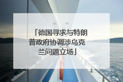 德国寻求与特朗普政府协调涉乌克兰问题立场