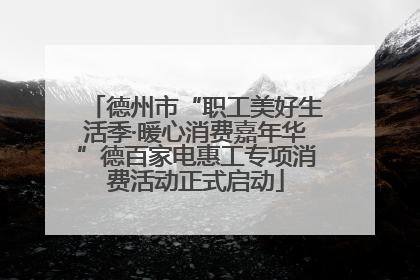 德州市“职工美好生活季·暖心消费嘉年华”德百家电惠工专项消费活动正式启动