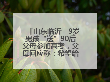 山东临沂一9岁男孩“送”90后父母参加高考，父母回应称：希望给孩子做榜样