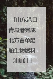 山东港口青岛港完成北方首单船舶生物燃料油加注