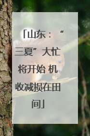 山东：“三夏”大忙将开始 机收减损在田间