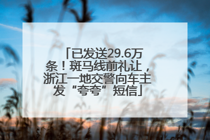 已发送29.6万条！斑马线前礼让，浙江一地交警向车主发“夸夸”短信
