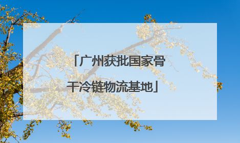 广州获批国家骨干冷链物流基地