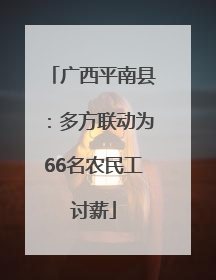 广西平南县：多方联动为66名农民工讨薪