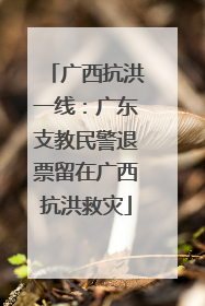 广西抗洪一线：广东支教民警退票留在广西抗洪救灾