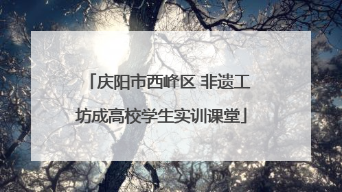庆阳市西峰区 非遗工坊成高校学生实训课堂