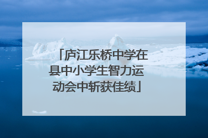 庐江乐桥中学在县中小学生智力运动会中斩获佳绩