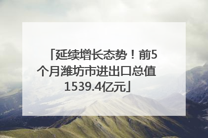 延续增长态势！前5个月潍坊市进出口总值1539.4亿元