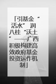 引基金“活水” 润八桂“沃土”——广西积极构建高效政府基金投资运作机制