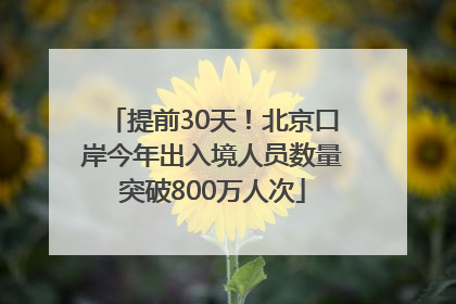 提前30天！北京口岸今年出入境人员数量突破800万人次