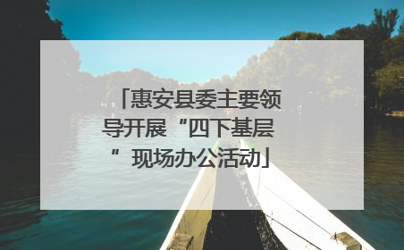 惠安县委主要领导开展“四下基层”现场办公活动
