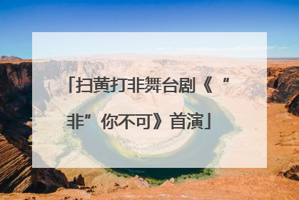 扫黄打非舞台剧《“非”你不可》首演