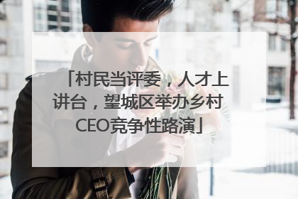 村民当评委，人才上讲台，望城区举办乡村CEO竞争性路演