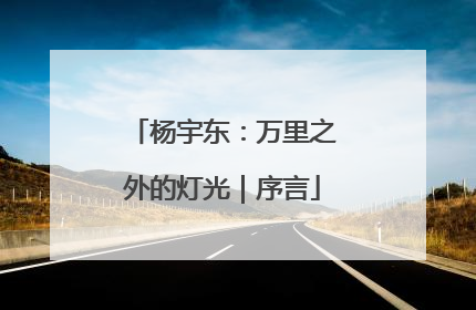 杨宇东：万里之外的灯光｜序言