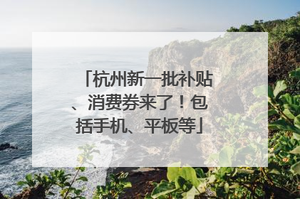 杭州新一批补贴、消费券来了！包括手机、平板等