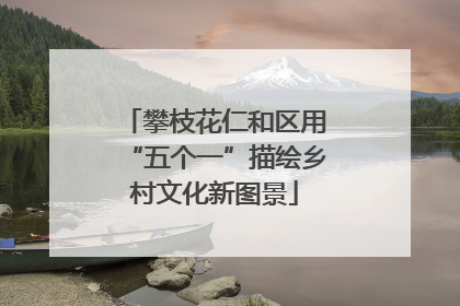 攀枝花仁和区用“五个一”描绘乡村文化新图景