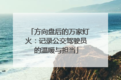 方向盘后的万家灯火：记录公交驾驶员的温暖与担当