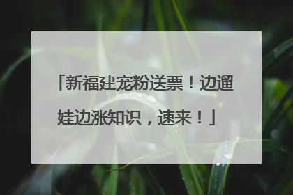 新福建宠粉送票！边遛娃边涨知识，速来！