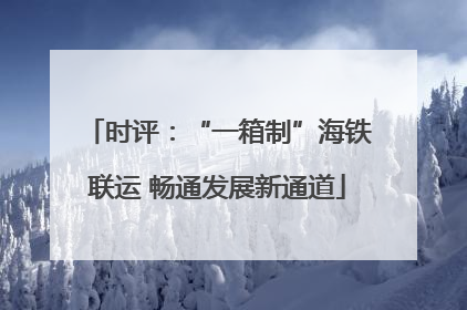 时评：“一箱制”海铁联运 畅通发展新通道