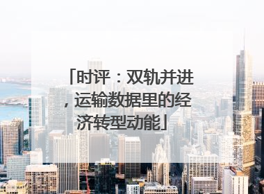 时评：双轨并进，运输数据里的经济转型动能