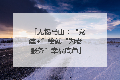 无锡马山：“党建+”绘就“为老服务”幸福底色