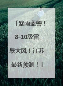 暴雨蓝警！8-10级雷暴大风！江苏最新预测！