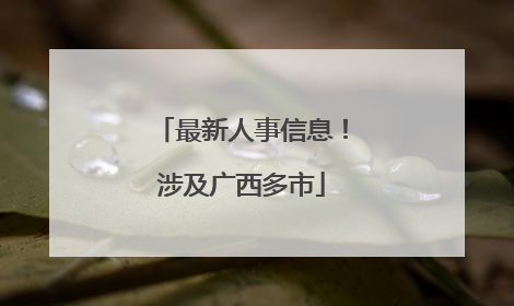 最新人事信息！涉及广西多市