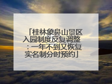 桂林象鼻山景区入园制度反复调整：一年不到又恢复实名制分时预约