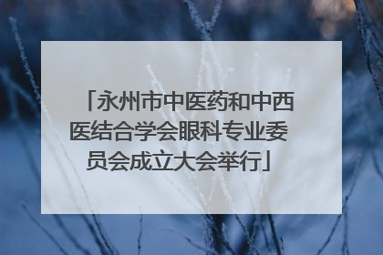 永州市中医药和中西医结合学会眼科专业委员会成立大会举行
