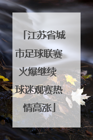 江苏省城市足球联赛火爆继续 球迷观赛热情高涨