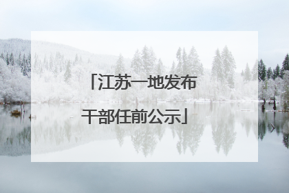 江苏一地发布干部任前公示