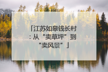 江苏如皋钱长村：从“卖草坪”到“卖风景”