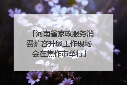 河南省家政服务消费扩容升级工作现场会在焦作市举行
