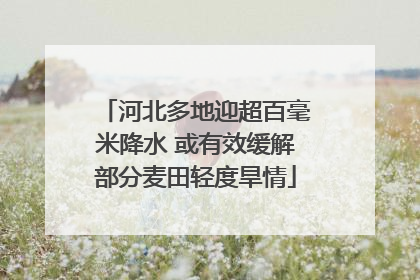 河北多地迎超百毫米降水 或有效缓解部分麦田轻度旱情