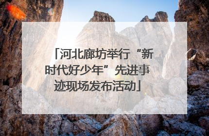 河北廊坊举行“新时代好少年”先进事迹现场发布活动