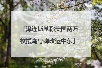 泽连斯基称美国两万枚援乌导弹改运中东
