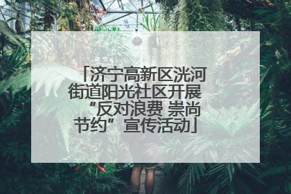 济宁高新区洸河街道阳光社区开展“反对浪费 崇尚节约”宣传活动