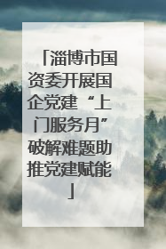 淄博市国资委开展国企党建“上门服务月”破解难题助推党建赋能