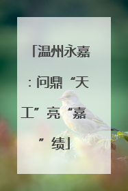 温州永嘉：问鼎“天工”亮“嘉”绩