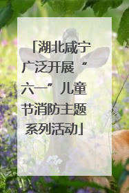 湖北咸宁广泛开展“六一”儿童节消防主题系列活动