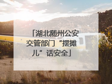 湖北随州公安交管部门“摆摊儿”话安全