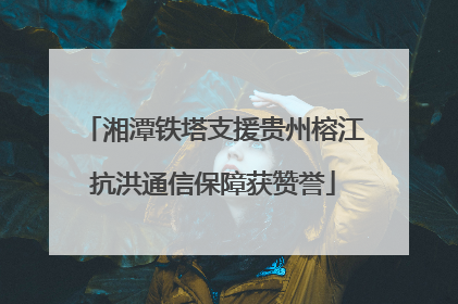 湘潭铁塔支援贵州榕江抗洪通信保障获赞誉